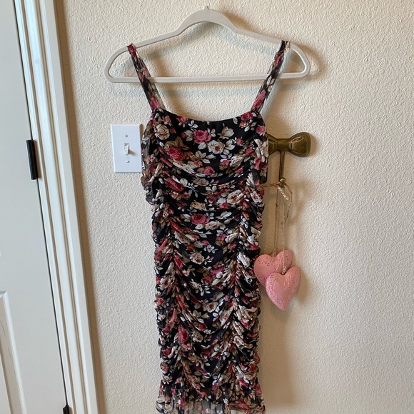 Free Press Floral Ruched Tank Dress - Picture 2 of 5